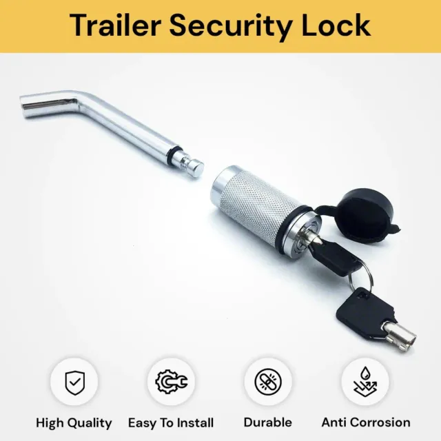 Hitch Pin Lock Receiver Tow Bar Ball Security L type Caravan Trailer Anti Theft