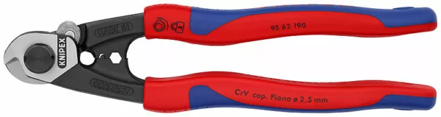 Knipex 95 62 190 Wire Rope Cutter Shears & Crimper 190mm