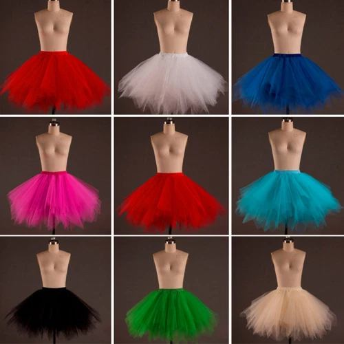 Tulle Wedding Accessories Petticoat  Slip Dress Red and White Tutu Puffy Skirt