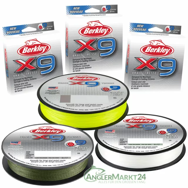 Berkley X9 - 300m Originalspule LowVis Green, Crystal, Flame Green SB-Spule