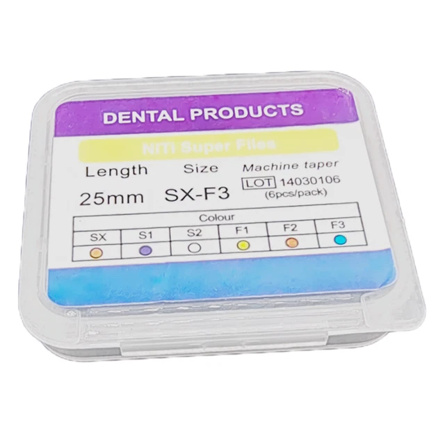 6Pcs Dental Endo Rotary Heat Activated Canal Root Files 25mm SX-F3 1 Engine Use
