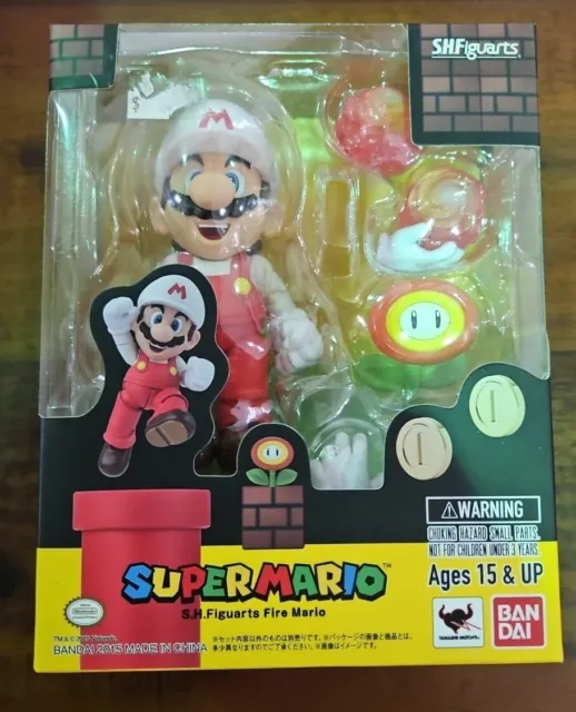 Bandai SH Figuarts Fire Mario Super Mario Action Figure New Sealed