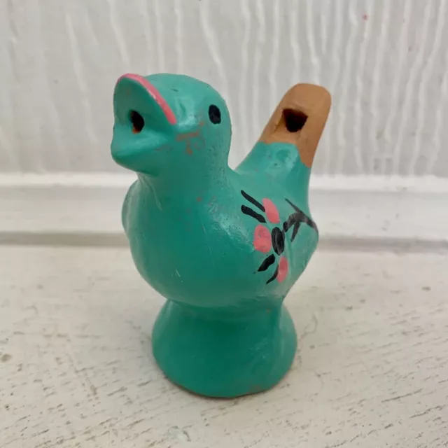 Vintage Hand Crafted Clay Terracotta Pottery Bird Whistle Folk Art 2