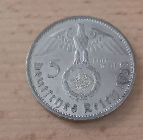 Deutsches Reich 5 Reichsmark Paul von Hindenburg 1938 A silber