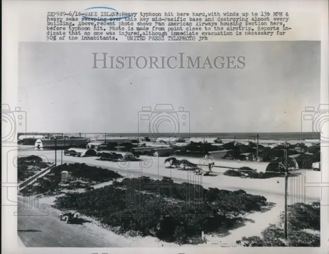 1952 Press Photo Wake Island Airstrip in Pacific Ocean