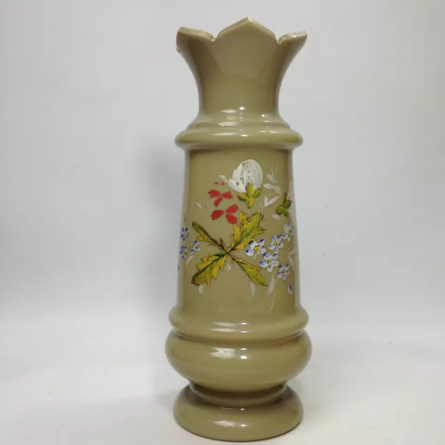 Victorian Antique Glass Hand Painted VASE