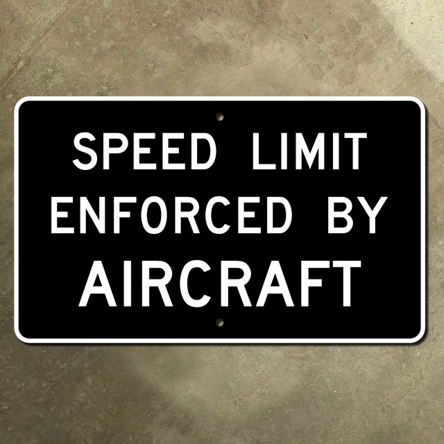 VIRGINIA SPEED LIMIT enforced by aircraft highway marker guide road