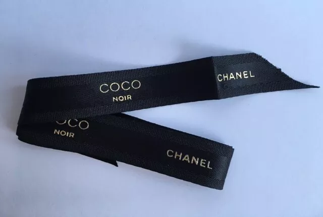 Chanel Band: Coco Chanel Geschenkband Schleife schwarz, 55 cm lang, 1,7 cm breit