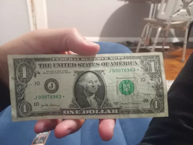 one dollar bill with a star and it would be three zero