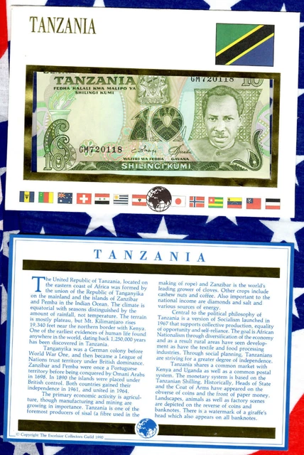 E Banknotes of All Nations Tanzania 1978 10 Shilingi P-6c UNC Birthday GM720118
