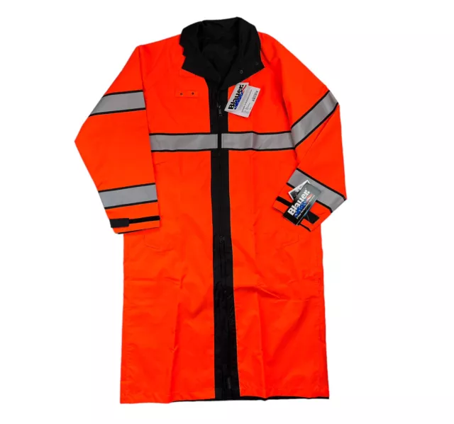 Blauer 733 B-Dry Black and Hi-Vis Orange Reversible Raincoat New Mens Size Med M