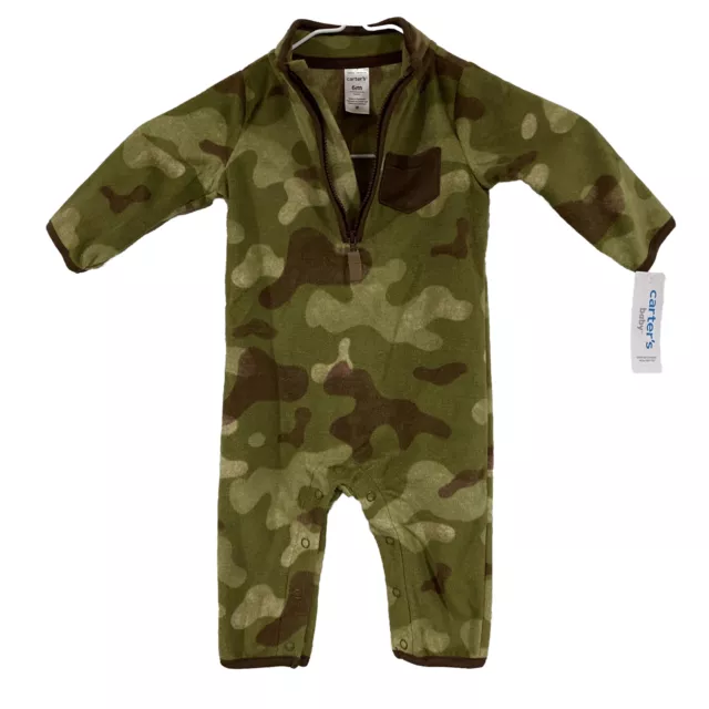 Carters Infant Boys Size 6 Months Fleece Camouflage One Piece Outfit NWT