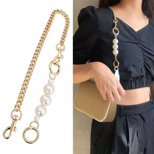 Handles Pearl Bead Handbag Hardware Bag Extender Chain Women Bag Straps