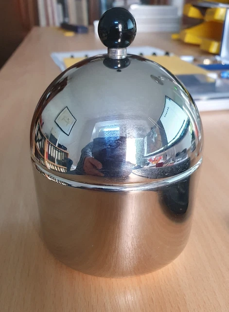 versilberte Dose mit Deckel, Zuckerdose ?, versilbert, Kunststoffknauf