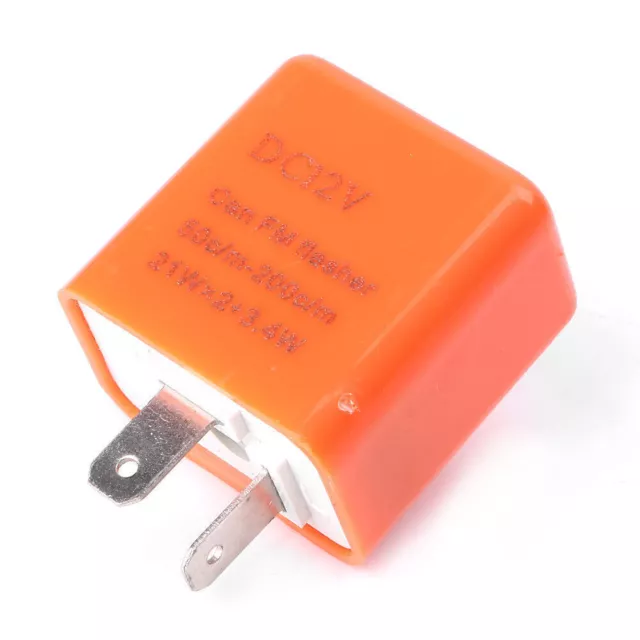 Orange 2-Pin Speed Adjustable LED Flasher Relay Fix Motorcycle Light Hyper Flash 3