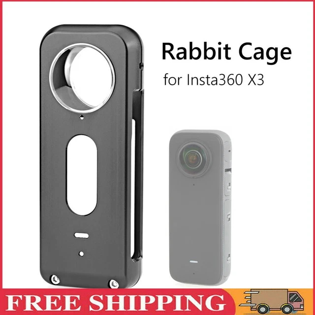 Metal Rabbit Cage Cover with Screws Protective Cover Shockproof for Insta360 X3