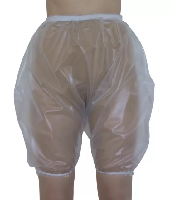 PVC Shorts See Thru Pants Bottoms Bloomers in Vinyl Clear Plastic Knickers 2 Siz