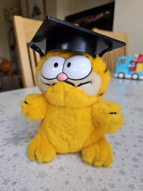 Dakin Garfield Grad Mini Graduation Cap Vintage 1981 Rare Student Soft Plush Toy