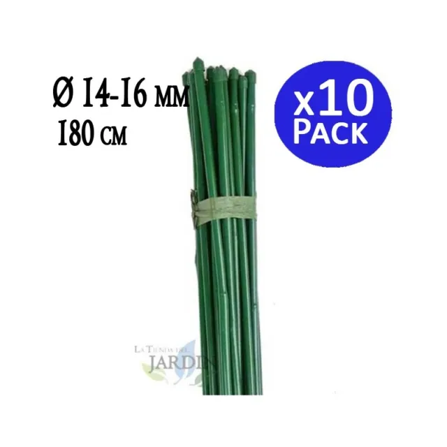 Tutor Bambu plastificado 180 cm, varilla de bambu 14-16 mm (Pack 10). Varillas d