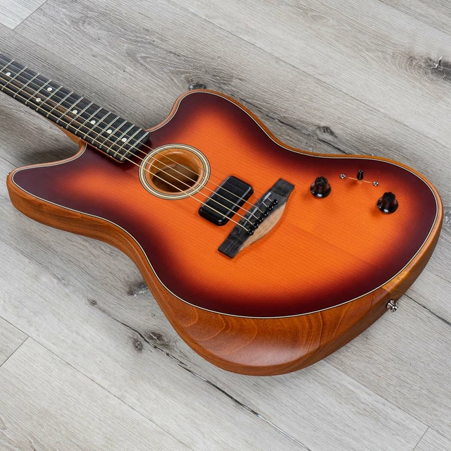 FENDER AMERICAN ACOUSTASONIC Jazzmaster Guitar, Tobacco Sunburst Ebony