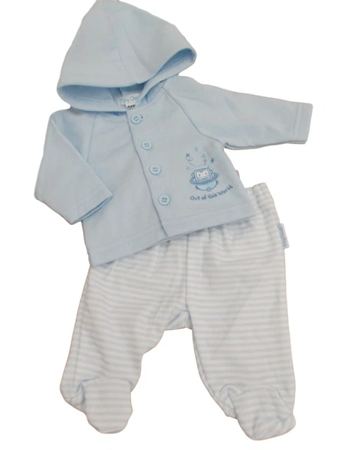 BNWT Piccolo Prematuro Preemie Baby Ragazzi 2 Pezzi con Cappuccio Top &