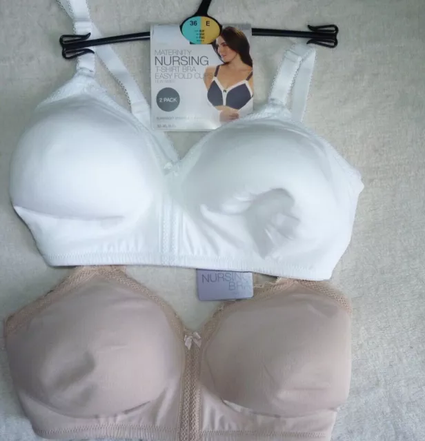 M&S 2 Pack 36E Flexifit Maternity Nursing Bra Padded Full Cup Non Wired Bras