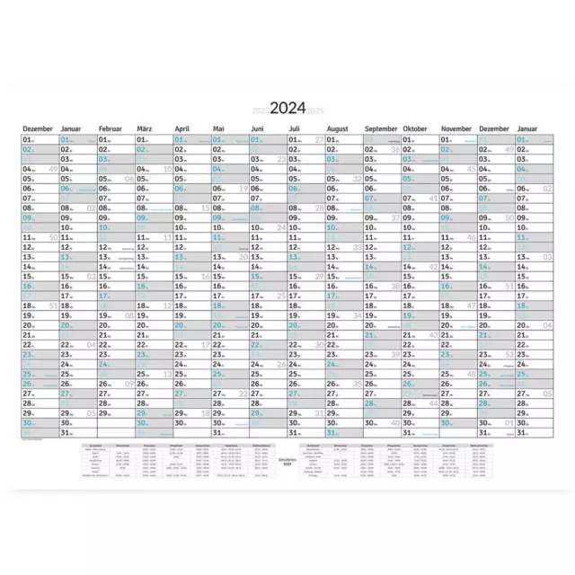 XXL Wandkalender Jahresplaner 2024 (100 x 70 cm)  in Poster Größe. Querformat