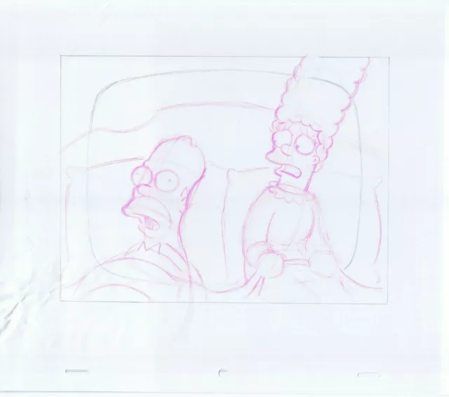 Simpsons Homer And Lisa Original Art Wcoa Animation Production Pencils Rough Comp 22496 Picclick