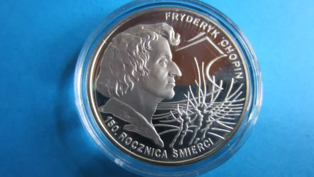 Poland Silver 10 Zloty 1999 Frederik Chopin IN Pp Encapsulated