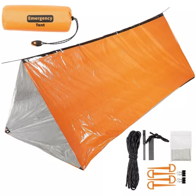 Notfall Zelt Orange Prepping Survival Outdoor Auto Überleben Wandern Notfall