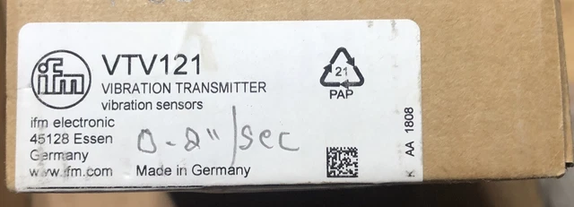 ifm VTV121 vibration transmitter. NEW