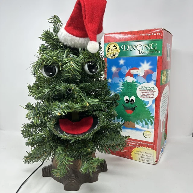 GEMMY DOUGLAS FIR Singing Animated Talking Christmas Tree 18 Inch Works