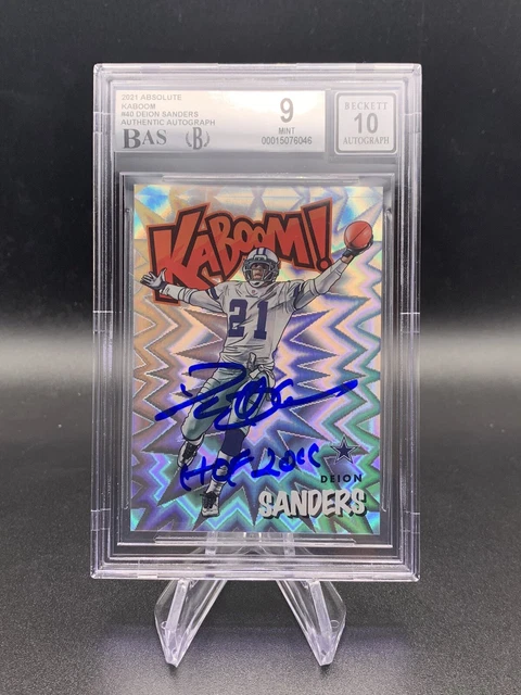 Deion Sanders Signed 2021 Absolute Kaboom Dallas Cowboys HOF 2011 BGS 9 10 Auto