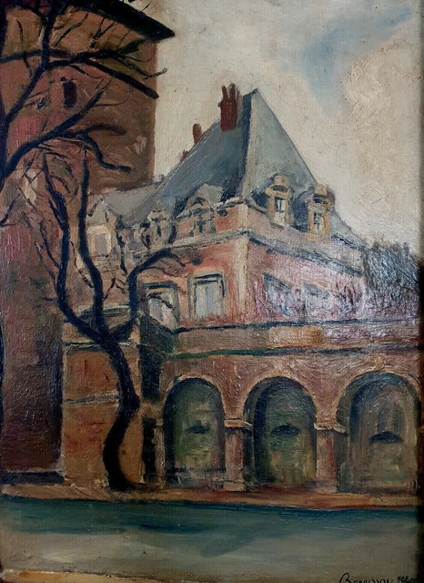 Hsp Signed Jacques Bouyssou View Paris La Seine Castle Bridge New Dated 1940