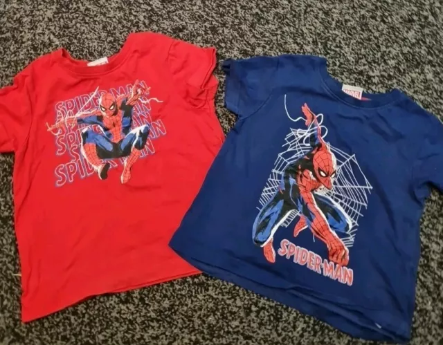 Boys Age 18-24 Months Marvel Spiderman Tshirts Set Of 2 Red & Navy