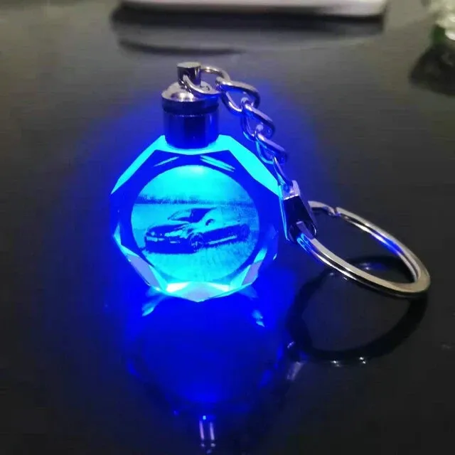Personalized Laser-Engraved Crystal Key Chains Unique Car Logo Gift for Decorate