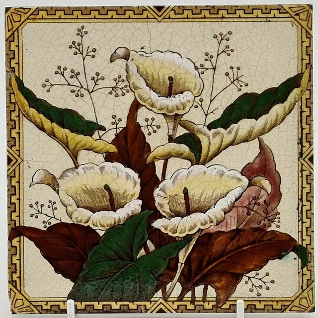 Victorian Fireplace Tile Peace Lilies Design By The Decorative Art Tile Co