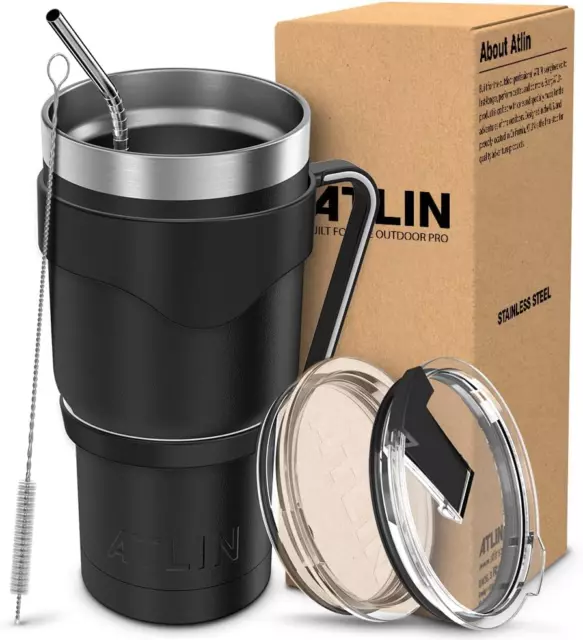 Large 30 oz Stainless Steel Tumbler Vacuum Insulated Travel Mug Coffee Cup