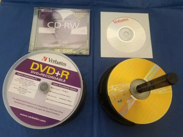 Verbatim DataLife+ DVD-R CD-R RICOH CD-RW Maxell CD-R Music (Variety Pack Of 53)