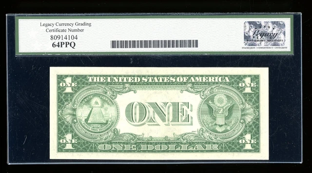 DBR 1935-E $1 Silver Fr. 1614 KI Block Legacy 64 PPQ Serial K12430481I 2