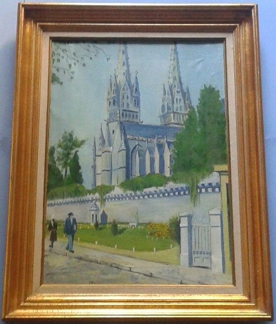 TABLEAU QUIMPER - Signé J.BELLEC (XXe siècle) - Huile sur toile EUR 70 ...