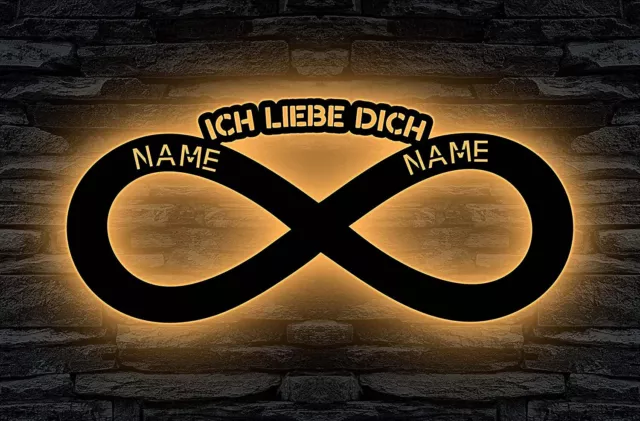 ich liebe dich Liebesbeweis personalisiert Namen Hochzeitsgeschenk - LED Deko