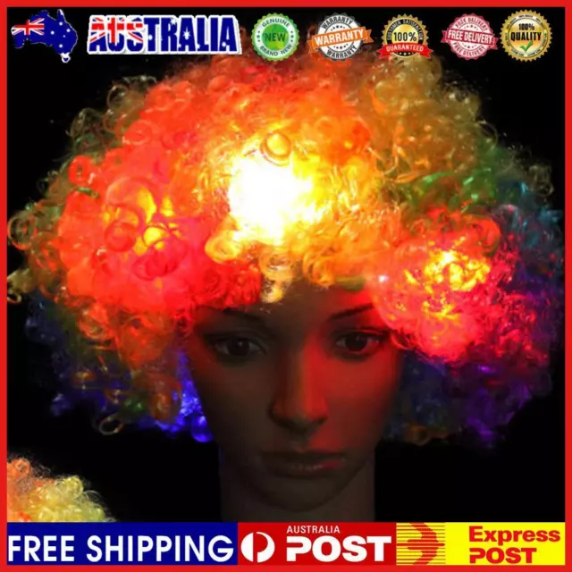LED Light Clown Headdress Elastic Explosive Head Wig Multipurpose for Party Rave