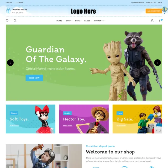 Toys Store Web Design with Free 5GB VPS Web Hosting