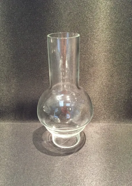 Glass Oil Lamp Chimney Pixie B - 33mm base diameter, 120mm tall.