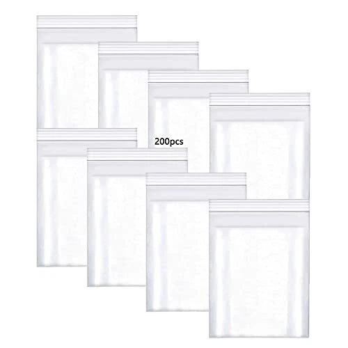 HVDHYY Sachets Plastiques Transparentes Lot de 200 Sachet Zip Transparent 70m...