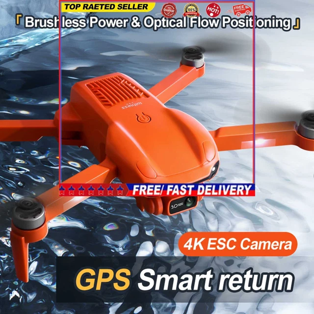 Foldable RC Quadcopter GPS Remote Control Drone with 4K Camera Carry Bag Battery