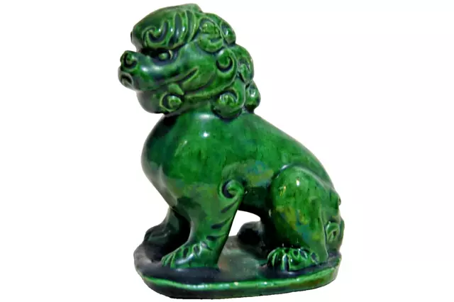 Very Old Chinese Green Glazed Majolica Foo Dog Fu Dog Very Rare L@@K
