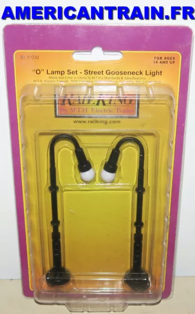 Set de deux lampadaires Street Gooseneck Light échelle O MTH