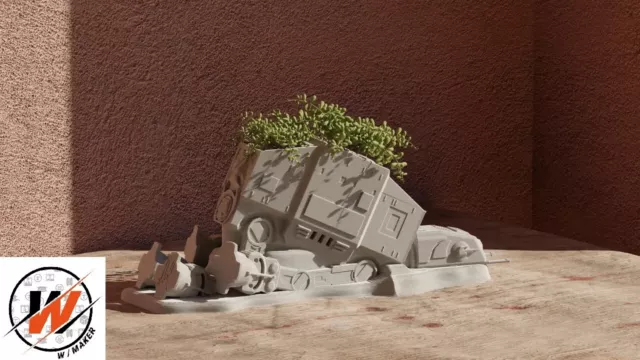 Star Wars - Pot de fleur AT AT longueur 20cm - Impression 3D